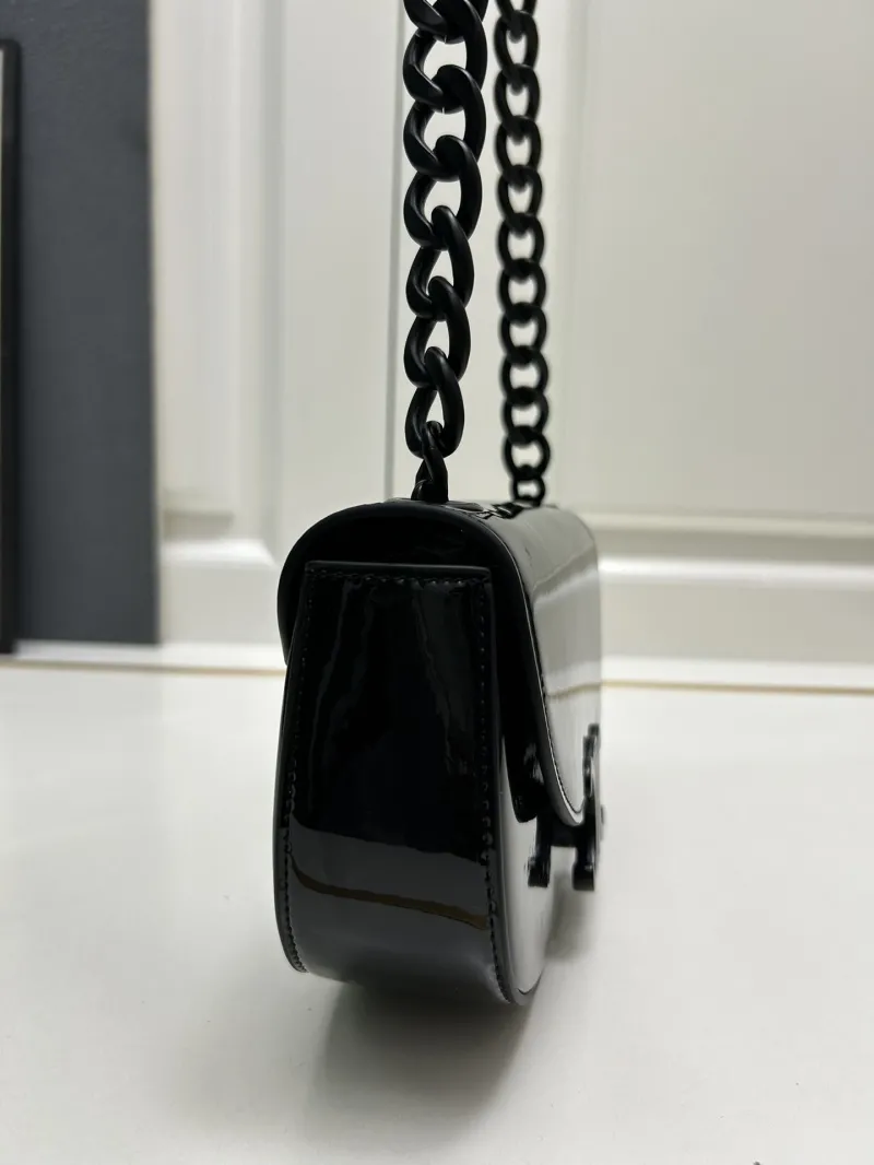 Celine Black Patent Leather Satchel Bag 22cm 9207 - Image 4