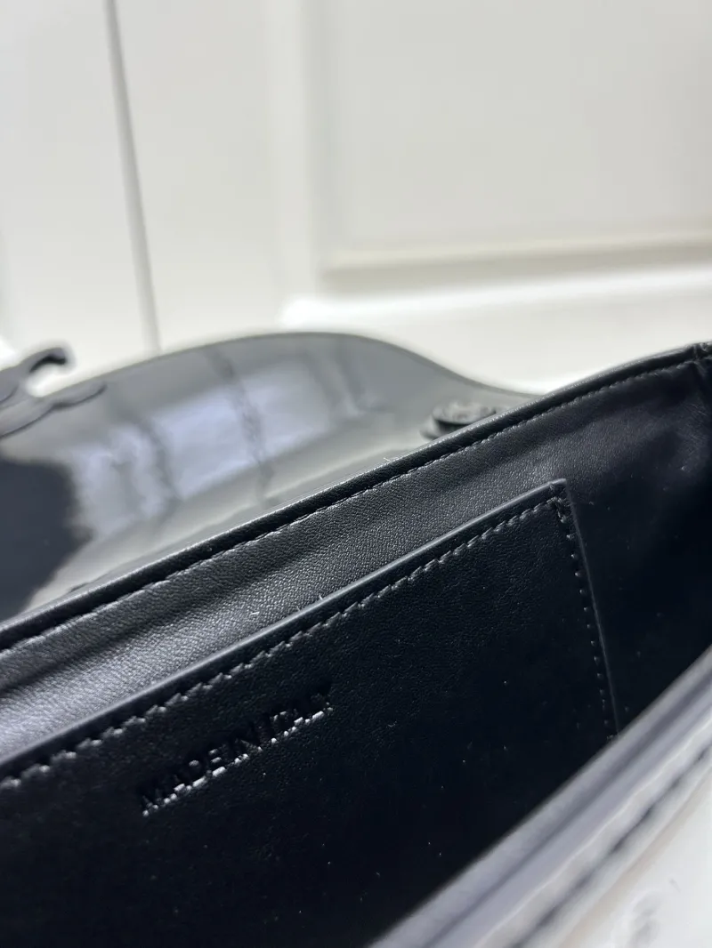 Celine Black Patent Leather Satchel Bag 22cm 9207 - Image 9