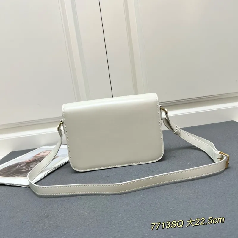 Alternative view of Celine Off-White Leather Crossbody Satchel Bag 7713SQ 22.5cm