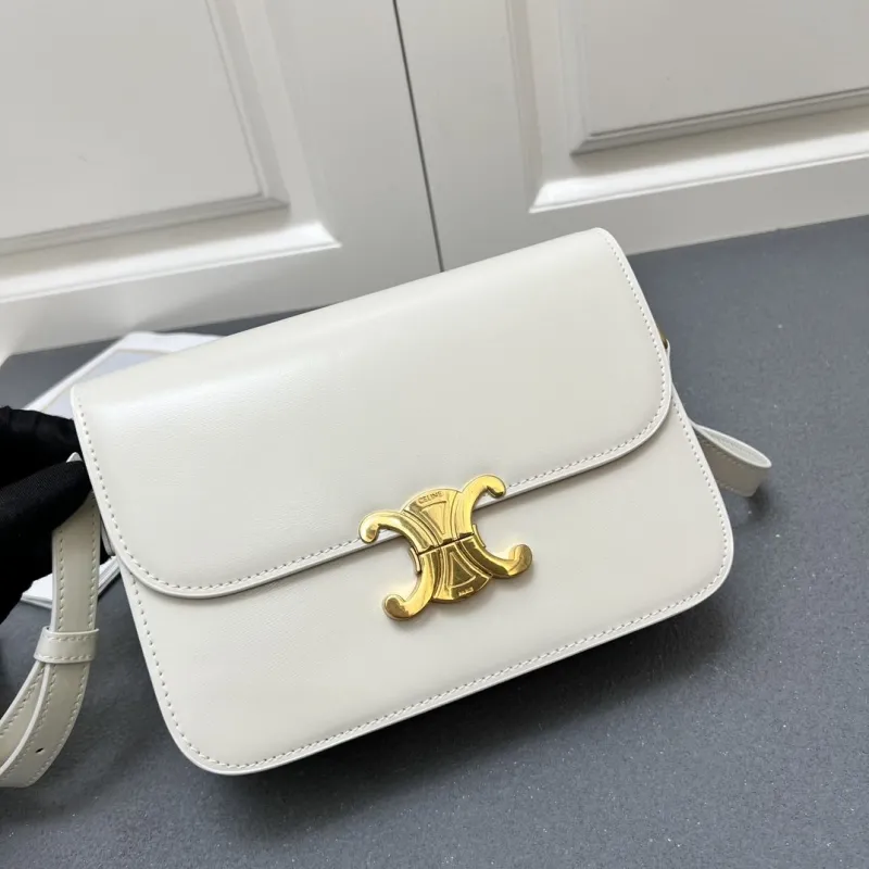 Celine Off-White Leather Crossbody Satchel Bag 7713SQ 22.5cm - Image 3