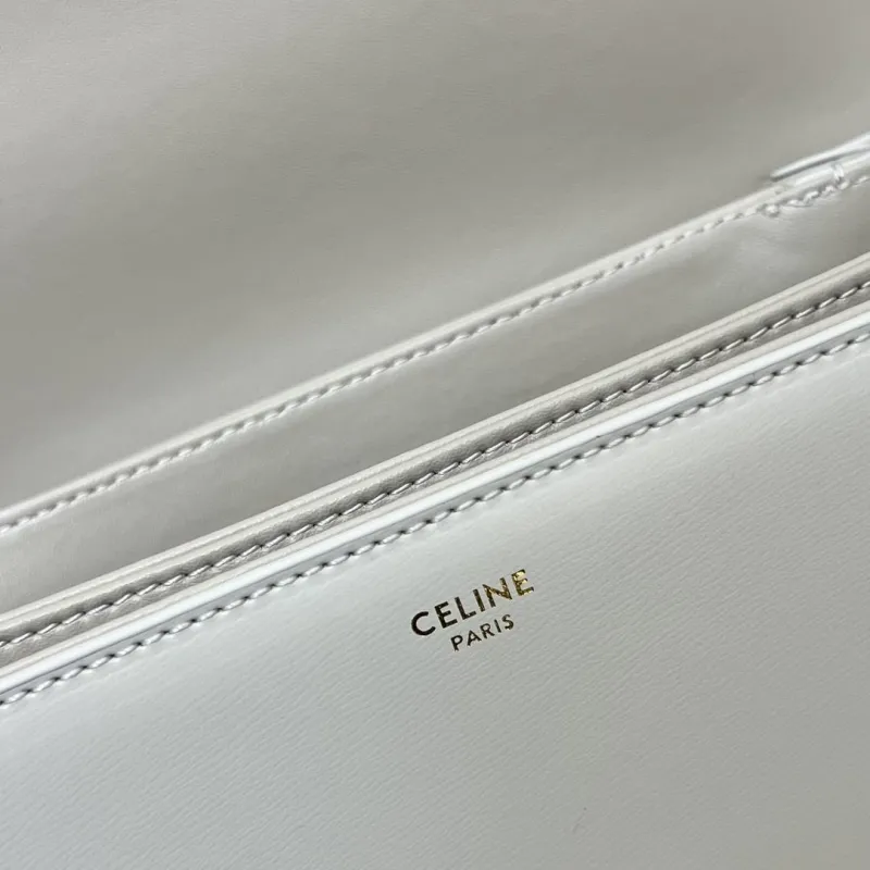 Celine Off-White Leather Crossbody Satchel Bag 7713SQ 22.5cm - Image 9