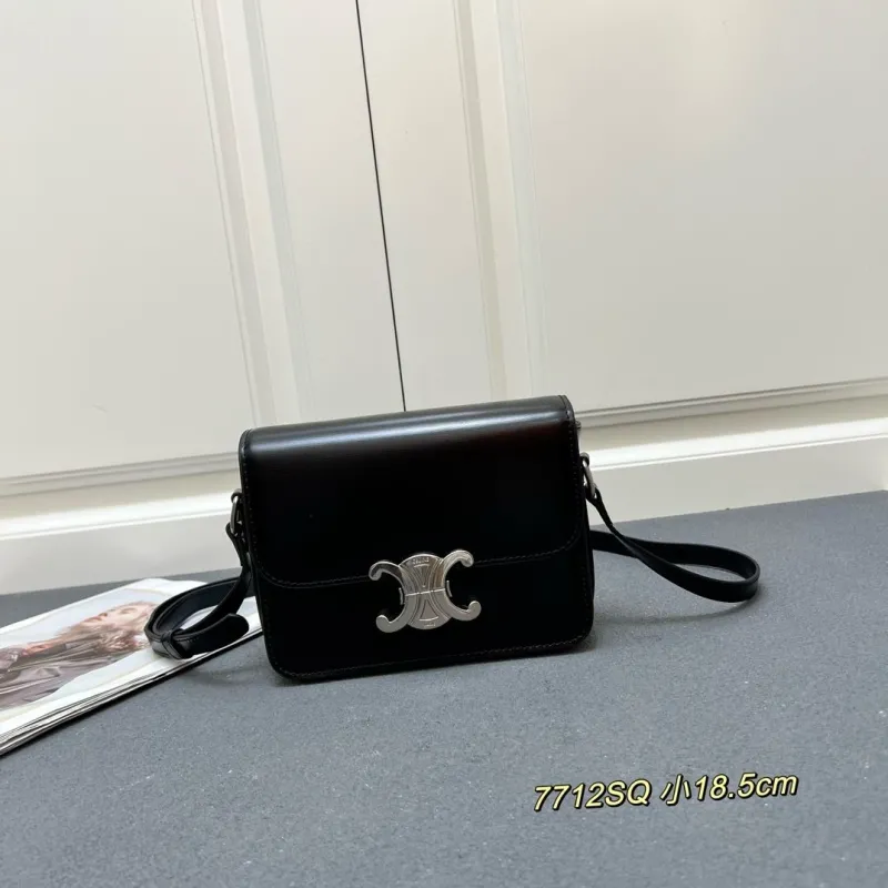 Celine Black Small Crossbody Satchel Bag 7712SQ