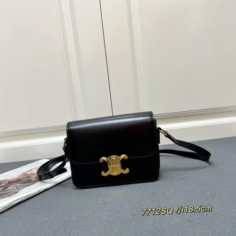 Celine Black Small Crossbody Satchel Bag 7712SQ