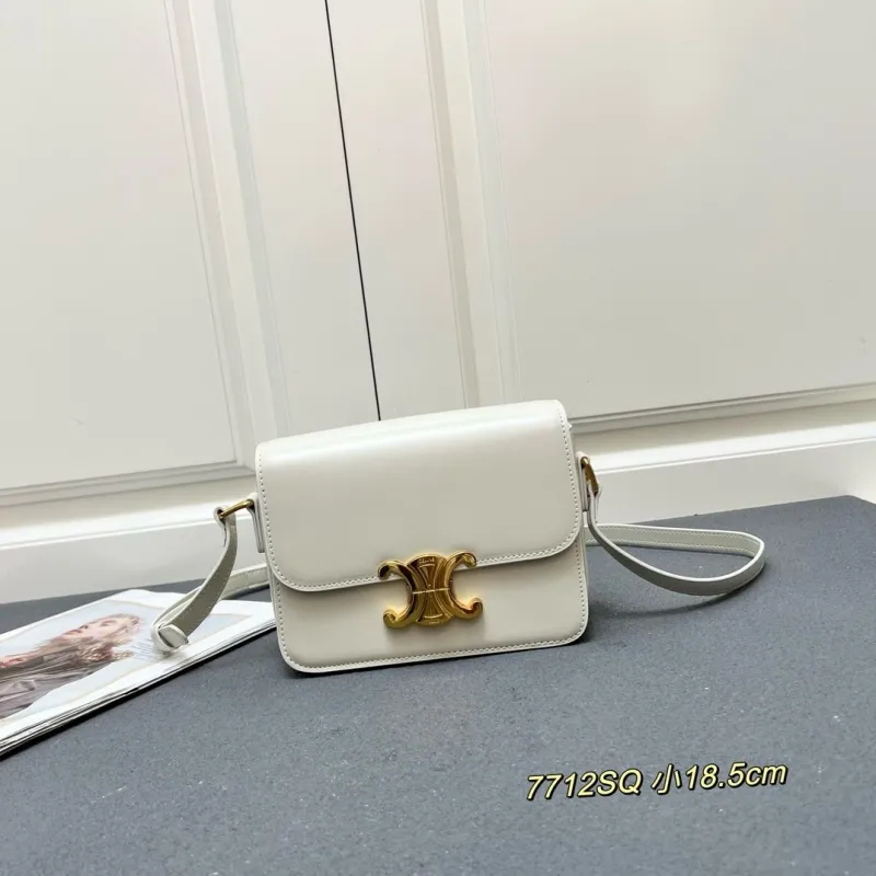 Celine White Small Crossbody Satchel Bag 7712SQ