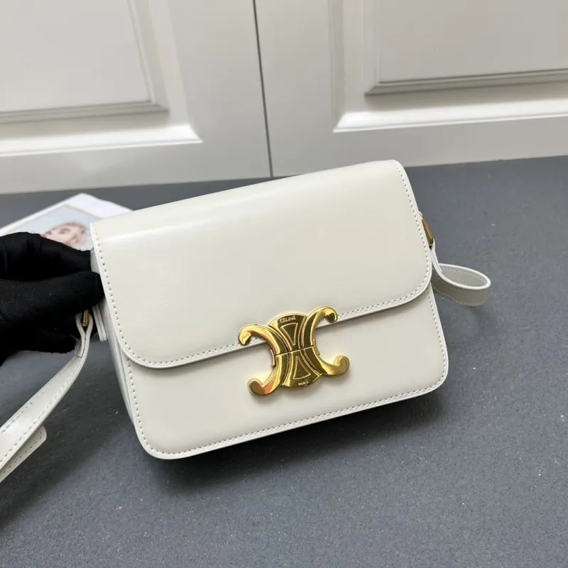 Celine White Small Crossbody Satchel Bag 7712SQ - Image 3