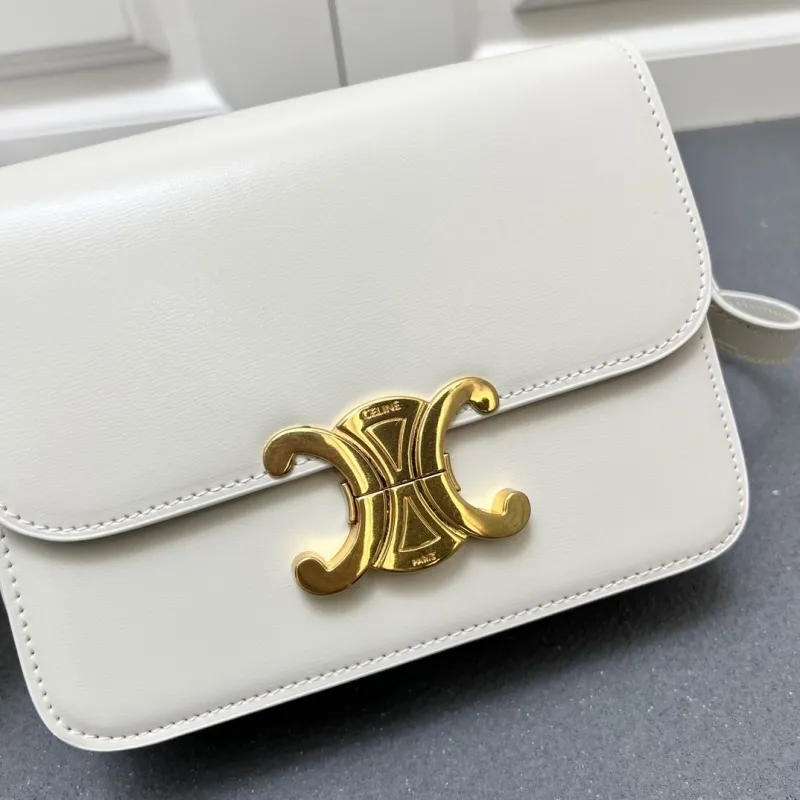 Celine White Small Crossbody Satchel Bag 7712SQ - Image 4