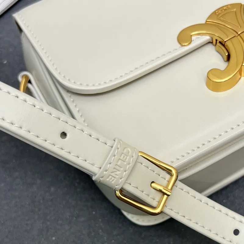Celine White Small Crossbody Satchel Bag 7712SQ - Image 6