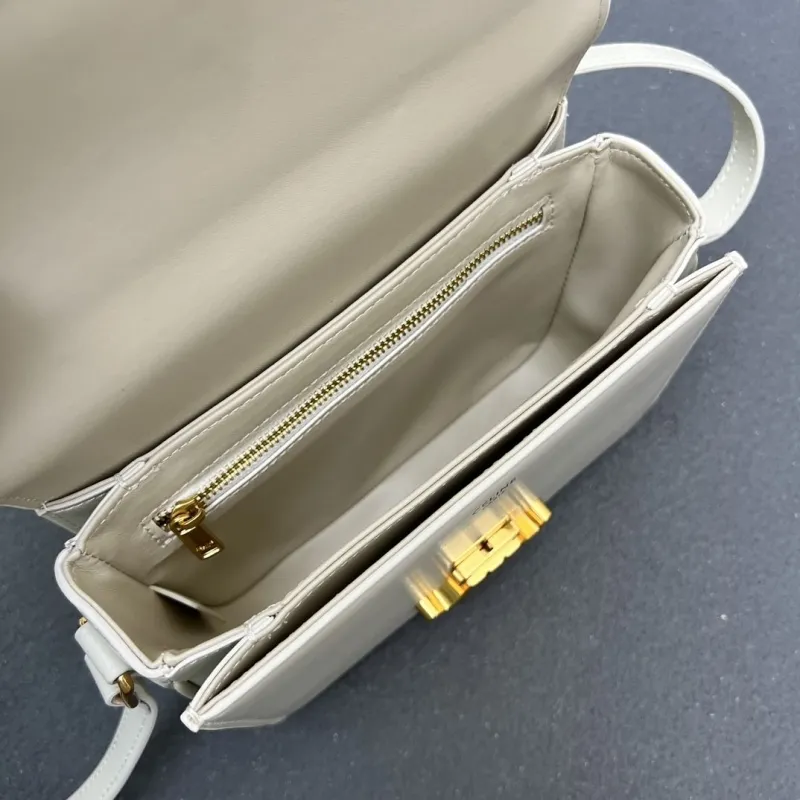 Celine White Small Crossbody Satchel Bag 7712SQ - Image 8