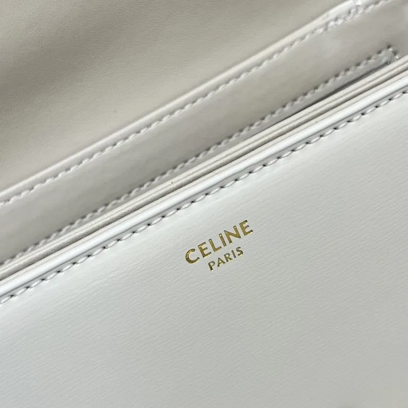 Celine White Small Crossbody Satchel Bag 7712SQ - Image 9