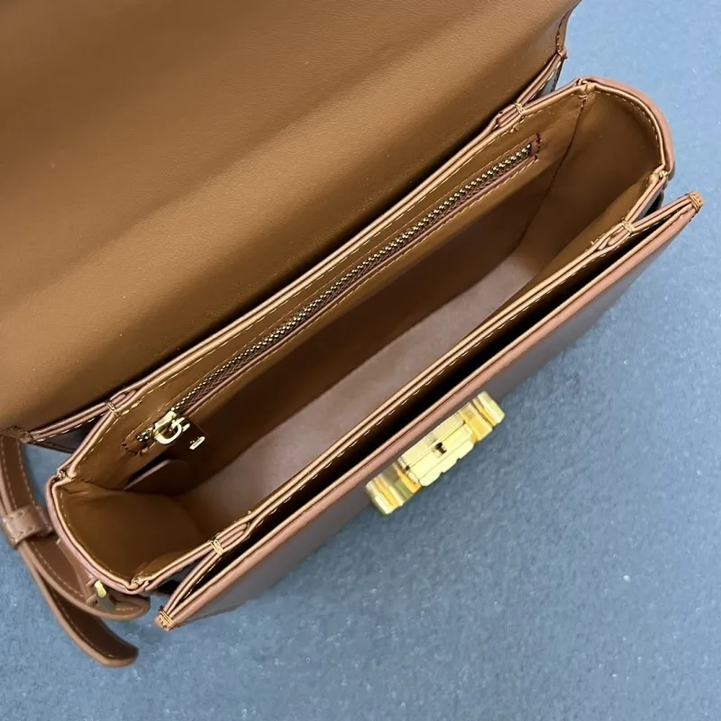Celine Brown Small Crossbody Satchel Bag 7712SQ - Image 8