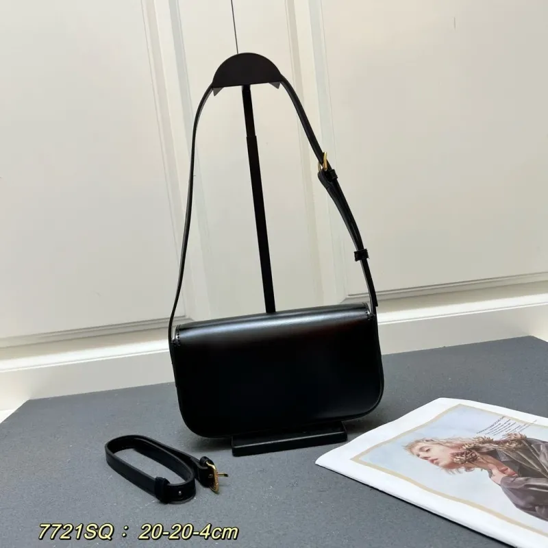 Alternative view of Celine Black Leather Satchel Shoulder Bag 7721SQ