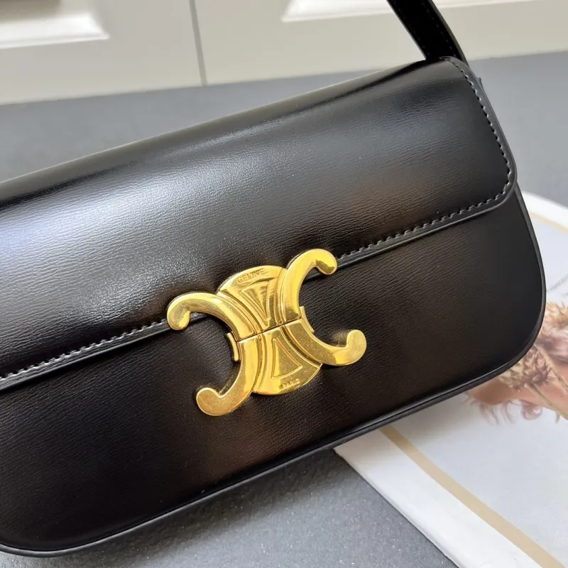 Celine Black Leather Satchel Shoulder Bag 7721SQ - Image 4