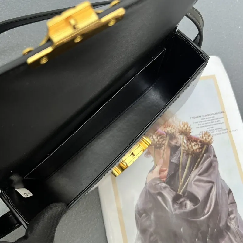 Celine Black Leather Satchel Shoulder Bag 7721SQ - Image 7