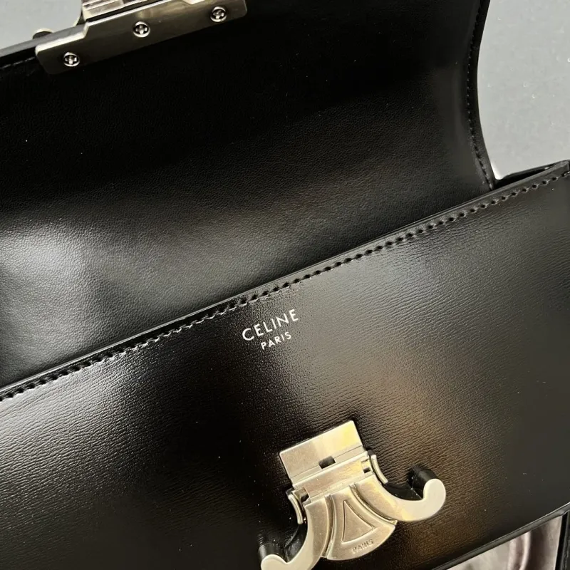 Alternative view of Celine Black Leather Satchel Crossbody Bag 7721SQ