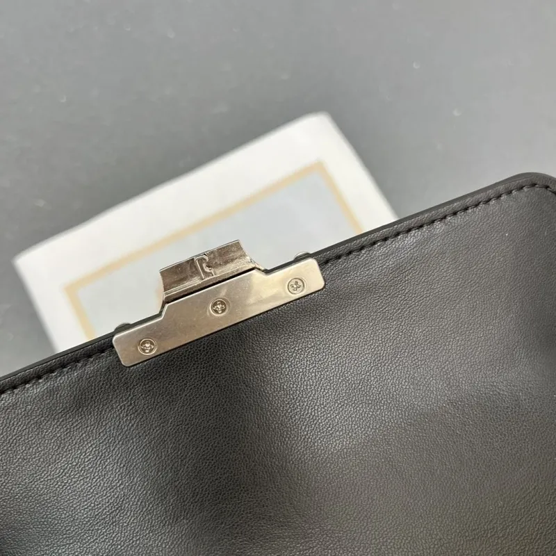 Celine Black Leather Satchel Crossbody Bag 7721SQ - Image 10