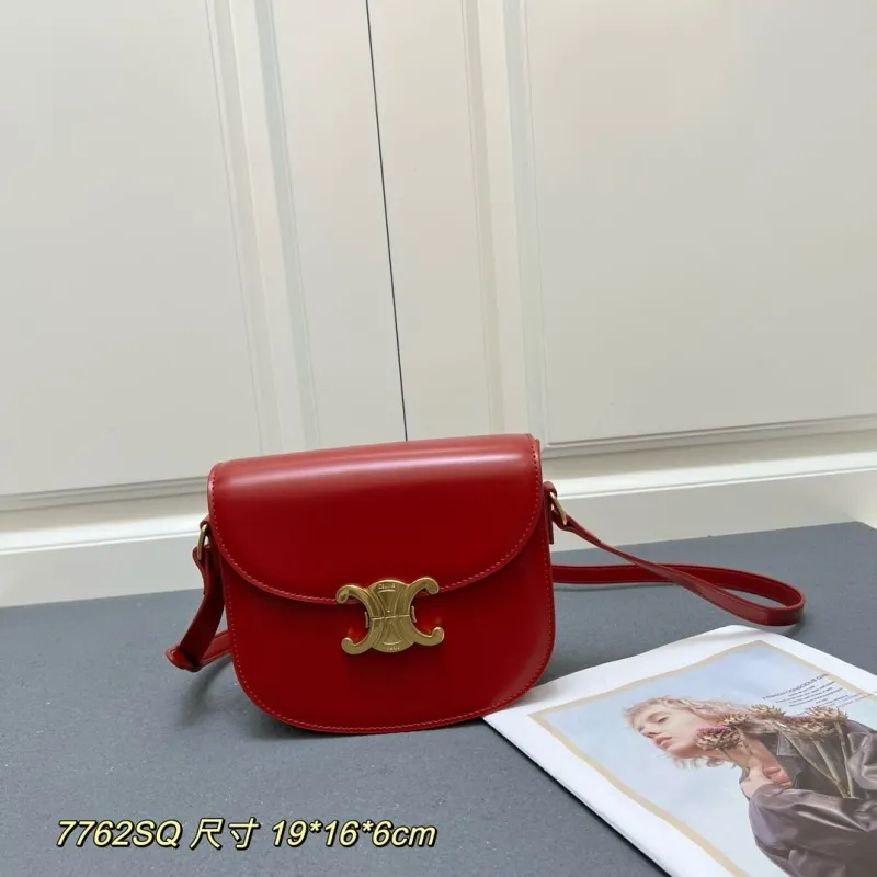 Celine Red Crossbody Saddle Bag 7762SQ