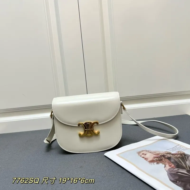 Celine Cream Saddle Crossbody Bag 7762SQ