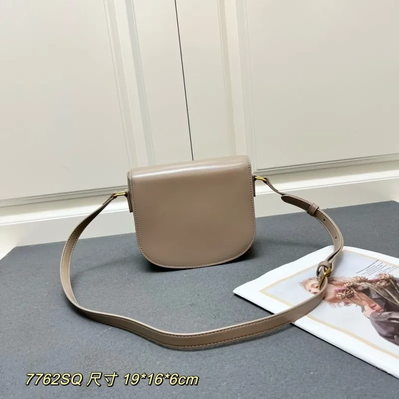 Alternative view of Celine 7762SQ Taupe Leather Crossbody Bag