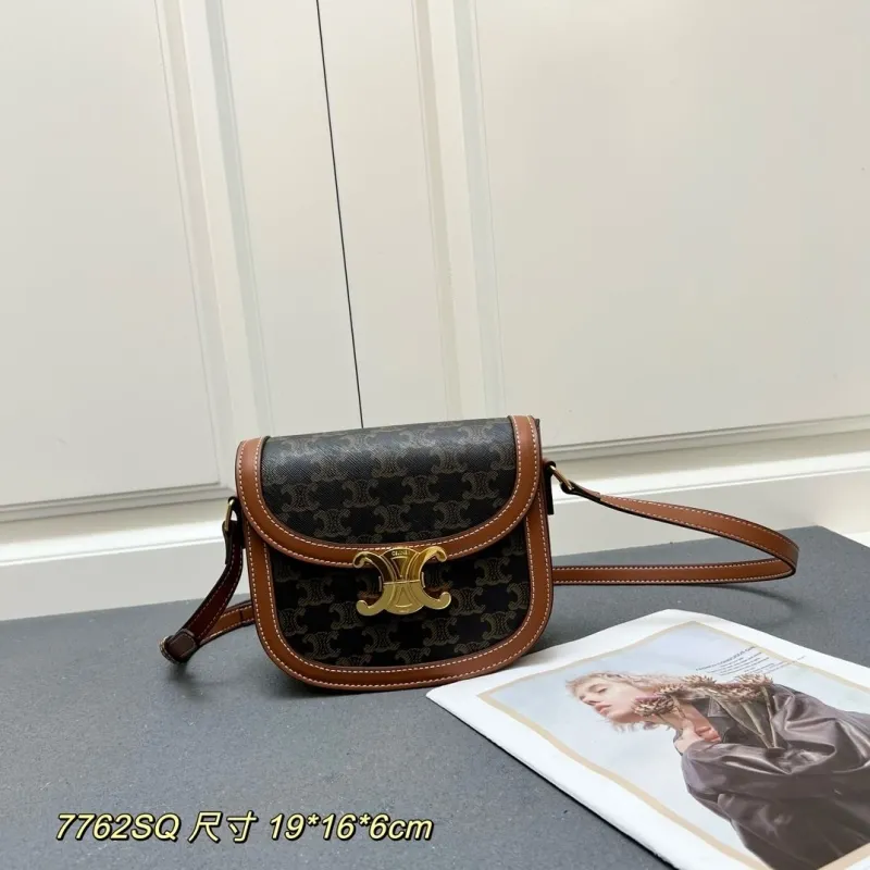 Celine 7762SQ Monogram Saddle Crossbody Bag