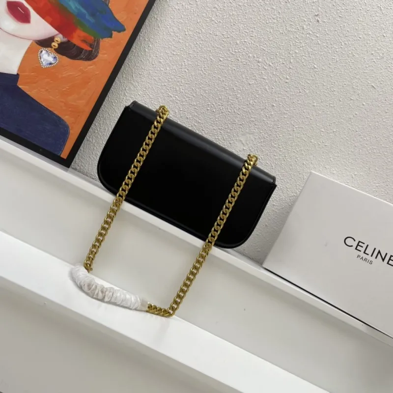 Alternative view of Celine Black Leather Chain Satchel Bag