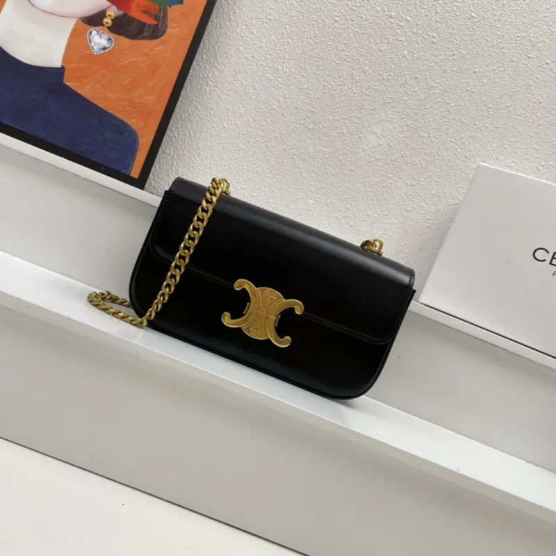 Celine Black Chain Satchel Bag
