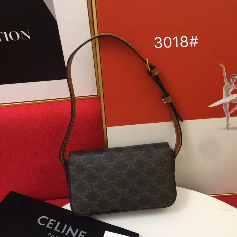 Alternative view of Celine 3018 Dark Brown Monogram Shoulder Bag