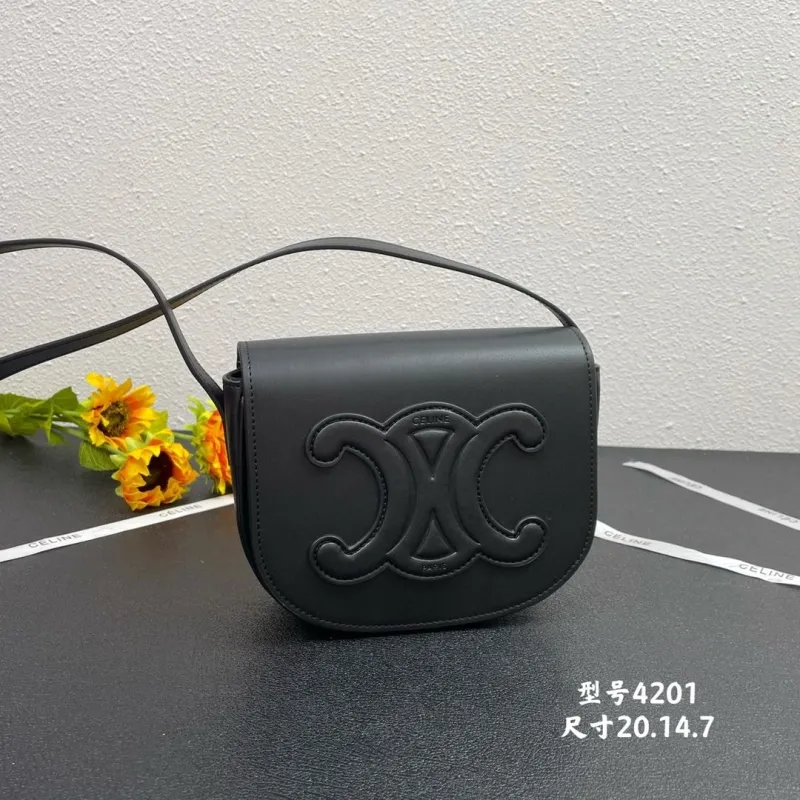 Celine Black Crossbody Saddle Bag 4201