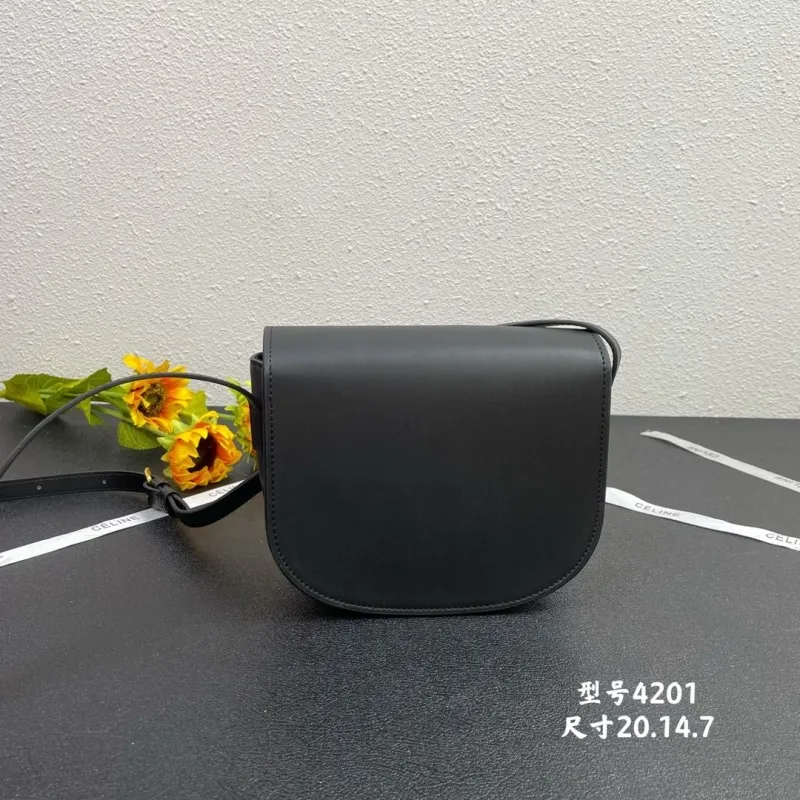 Alternative view of Celine Black Crossbody Saddle Bag 4201