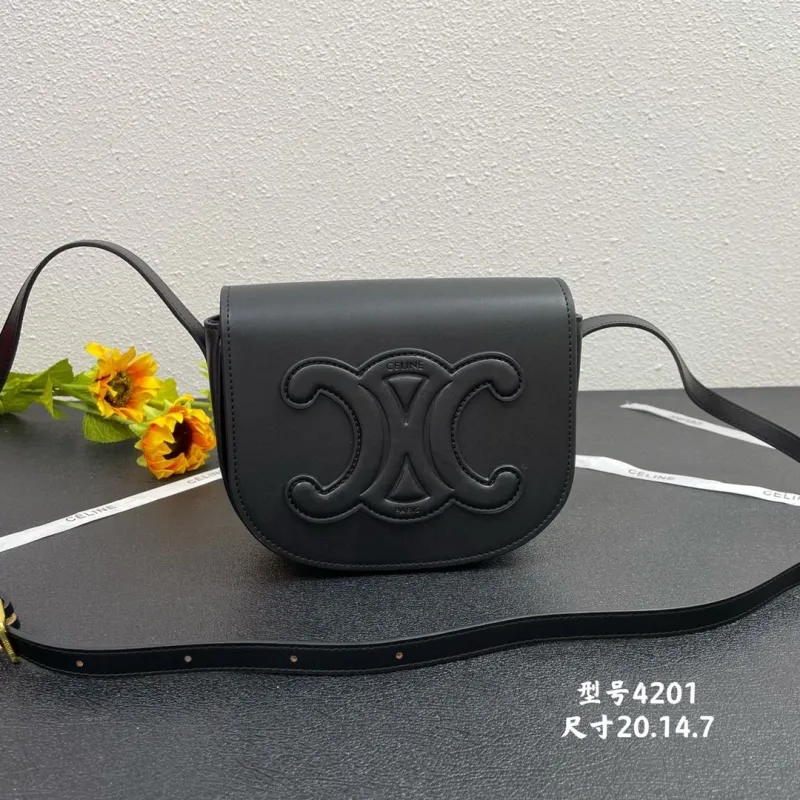 Celine Black Crossbody Saddle Bag 4201 - Image 3