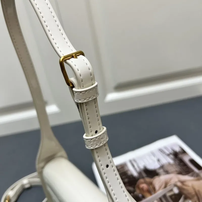 Celine White Leather Crossbody Satchel Bag 6633SQ - Image 6