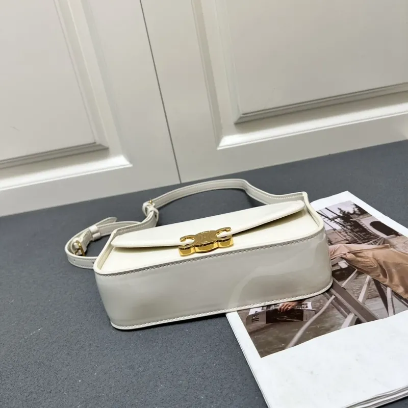 Celine White Leather Crossbody Satchel Bag 6633SQ - Image 7