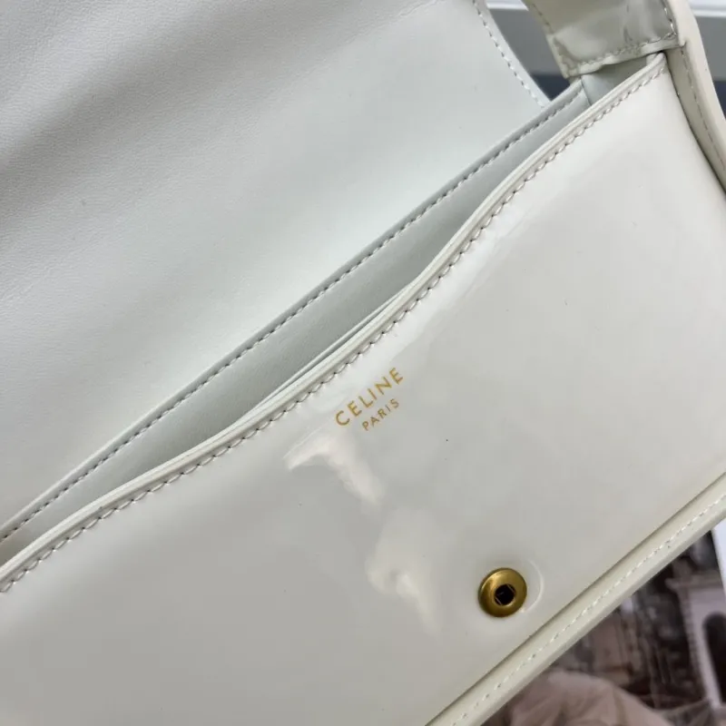 Celine White Leather Crossbody Satchel Bag 6633SQ - Image 9