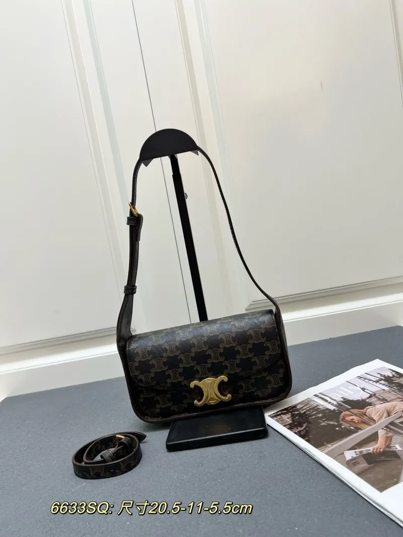 Celine Dark Monogram Satchel Bag 6633SQ