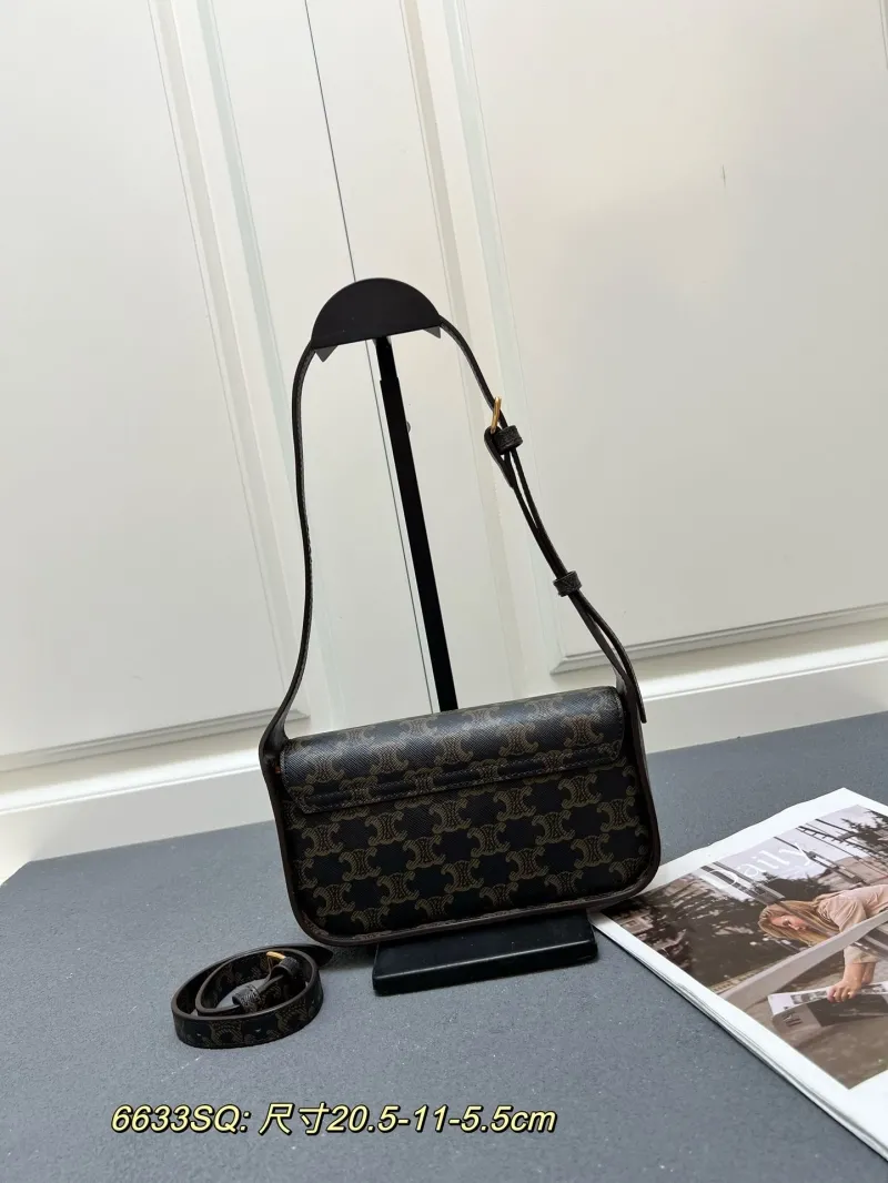 Alternative view of Celine Dark Monogram Satchel Bag 6633SQ