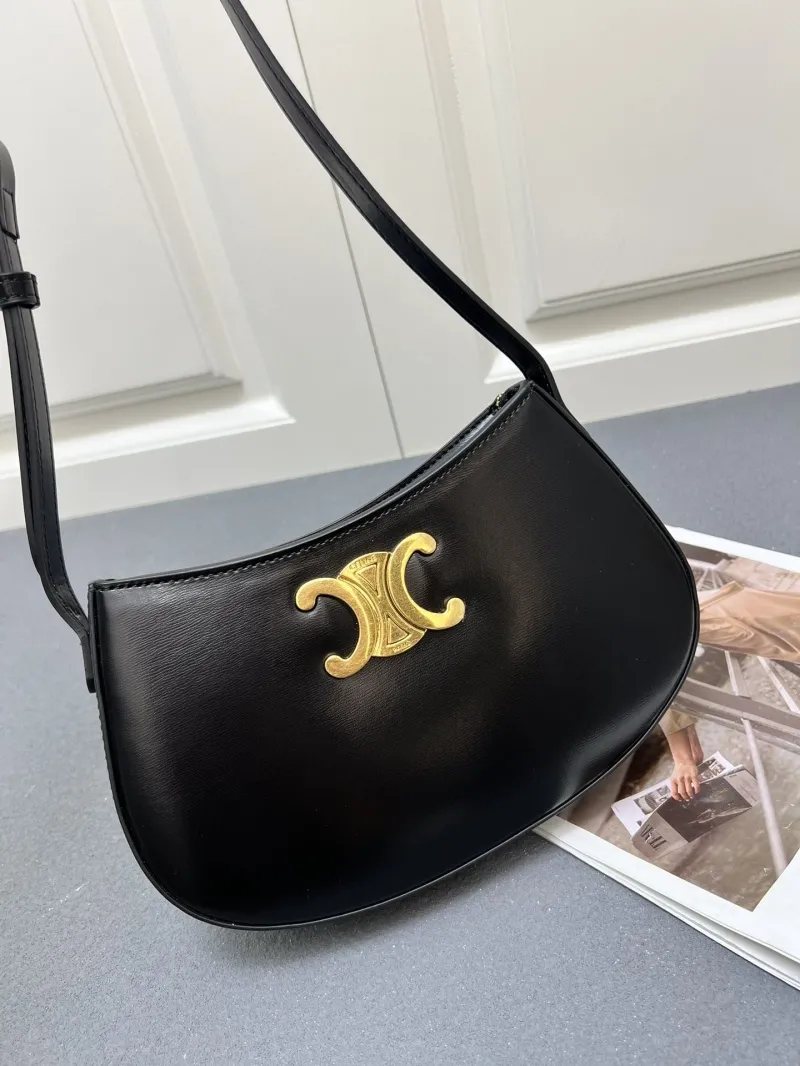 Celine Black Leather Satchel Bag 6610SQ Size 23-13.5-4cm - Image 3
