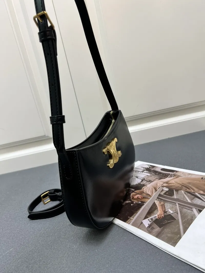Celine Black Leather Satchel Bag 6610SQ Size 23-13.5-4cm - Image 4
