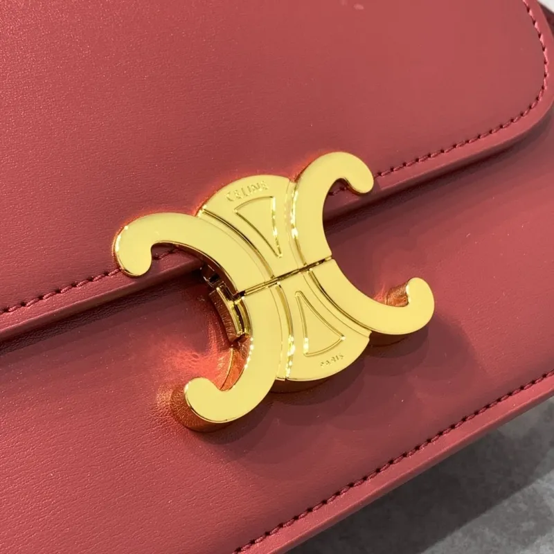 Celine Triomphe Red Crossbody Satchel Bag - Image 4