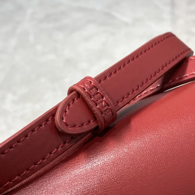 Celine Triomphe Red Crossbody Satchel Bag - Image 6
