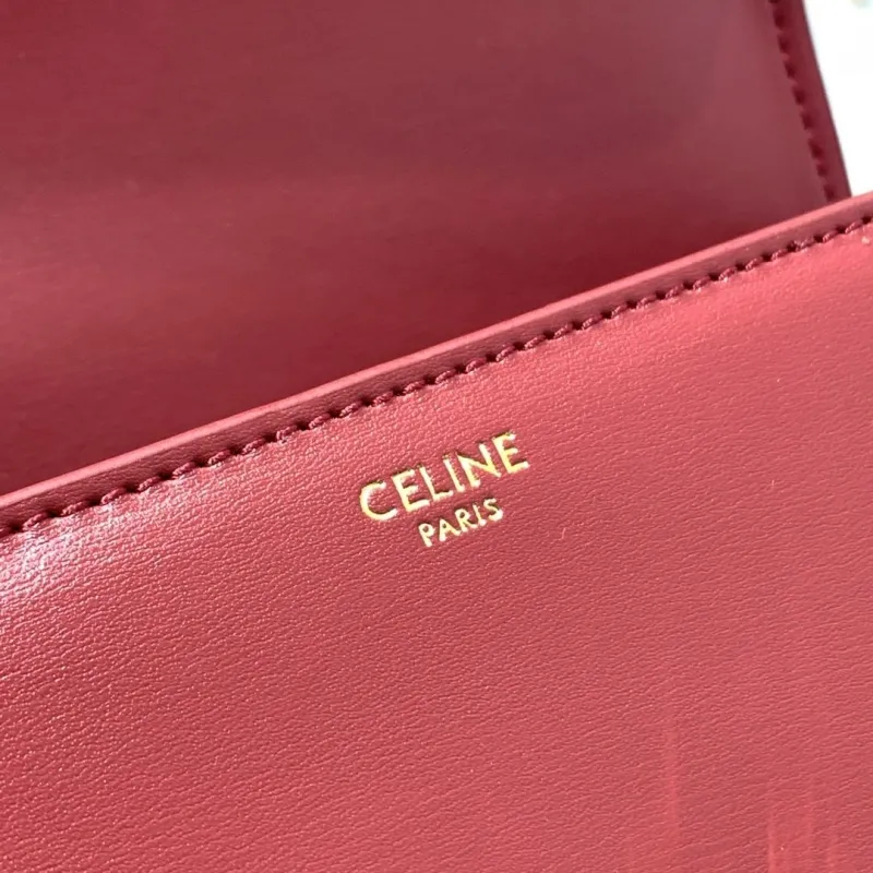 Celine Triomphe Red Crossbody Satchel Bag - Image 9