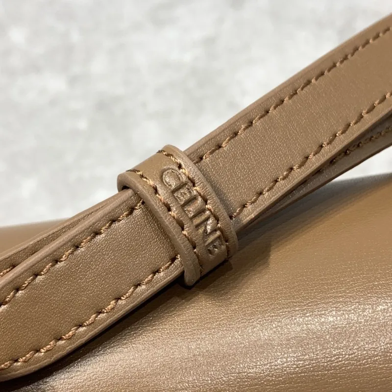 Celine Triomphe Brown Leather Crossbody Bag - Image 6