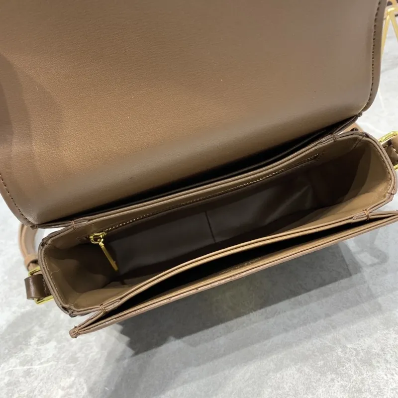 Celine Triomphe Brown Leather Crossbody Bag - Image 8