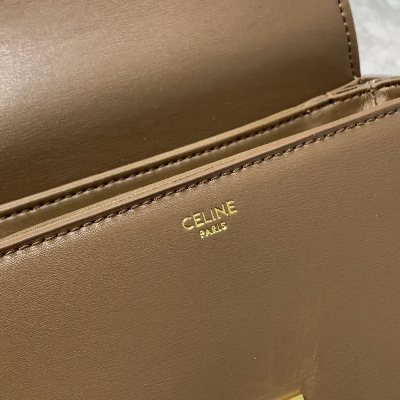 Celine Triomphe Brown Leather Crossbody Bag - Image 9