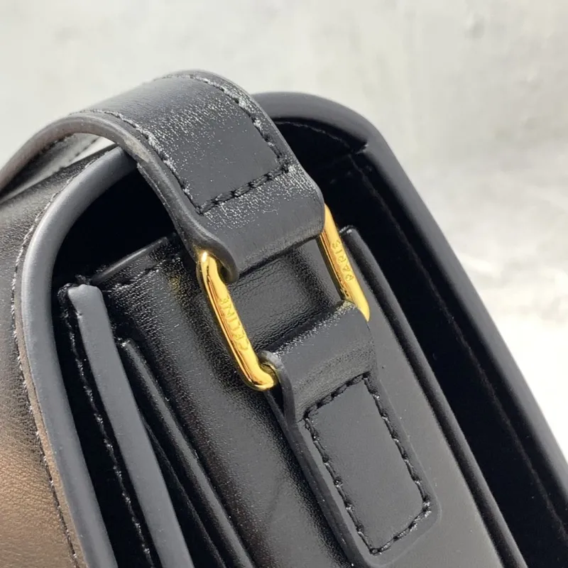 Celine Triomphe Black Leather Satchel Bag 186 - Image 5