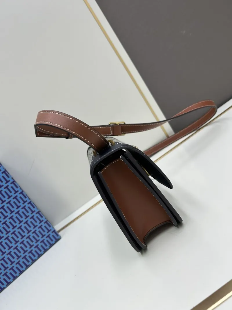 Alternative view of Tory Burch Navy Brown Crossbody Satchel Bag