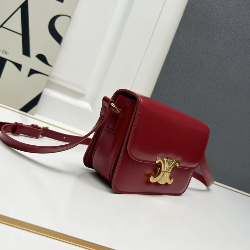 Alternative view of Celine Red Leather Crossbody Satchel Bag