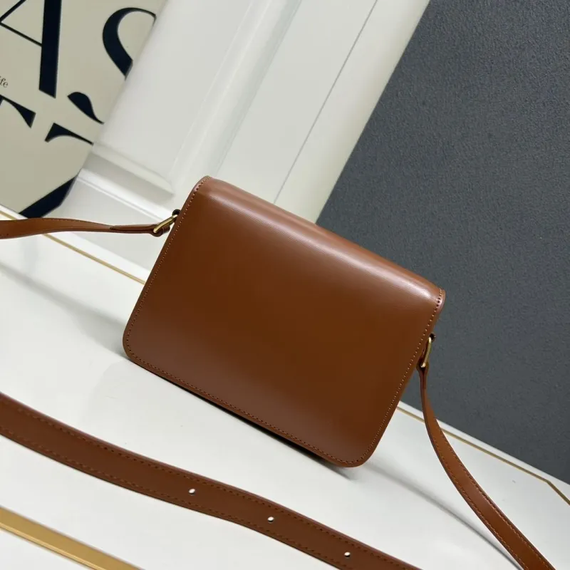Celine Brown Leather Crossbody Satchel Bag - Image 3