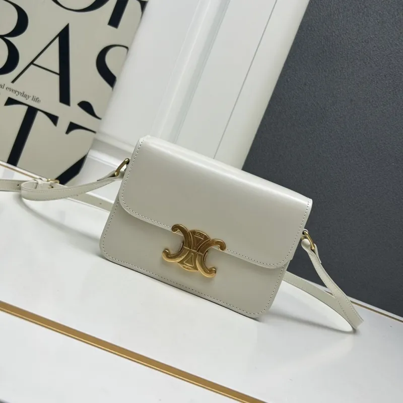 Celine White Leather Crossbody Satchel Bag 194
