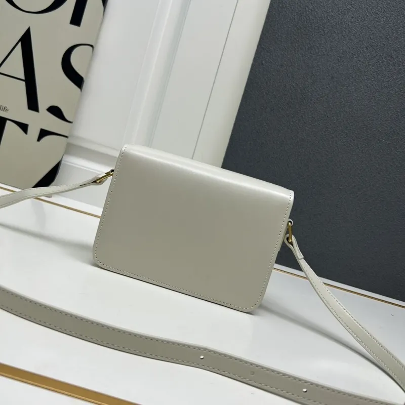 Celine White Leather Crossbody Satchel Bag 194 - Image 3