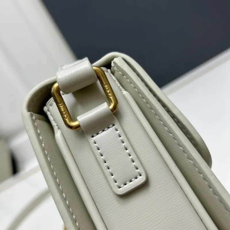 Celine White Leather Crossbody Satchel Bag 194 - Image 5