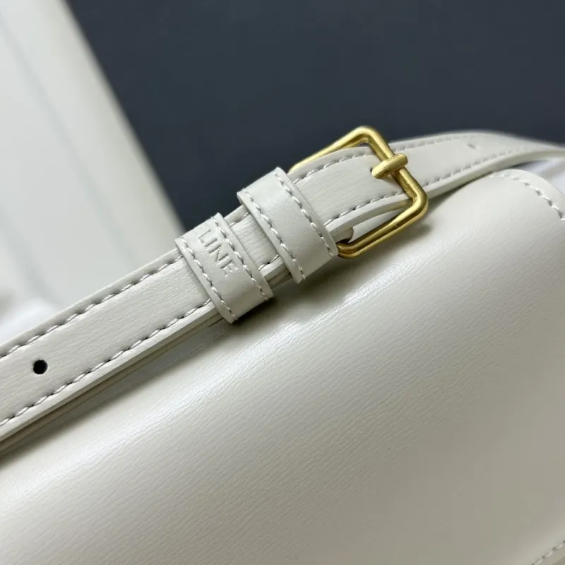 Celine White Leather Crossbody Satchel Bag 194 - Image 6